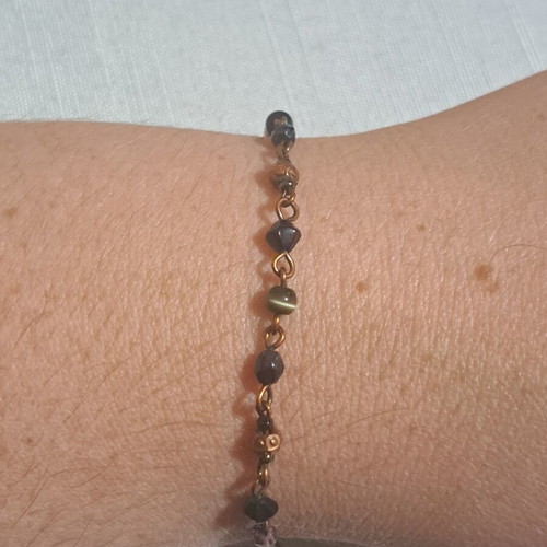 Vintage bracelet with bronze and black beads like new