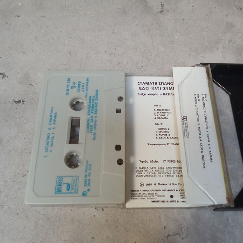 Stamatis Spanoudakis Vasilis Saleas Edw Kati Symvainei cassette tape used, 1980 audio tape
