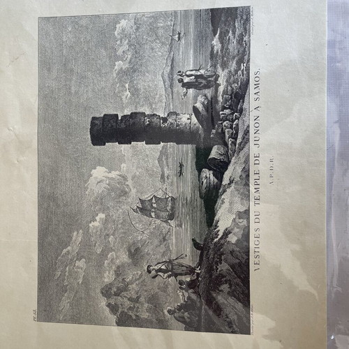 Chalcography prints used, set of 9 Athens and Greek islands 1857-1882