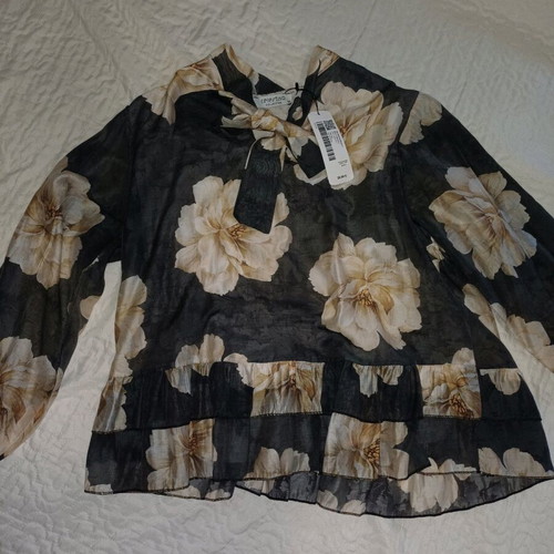 Celestino women's shirt with floral design new, gray