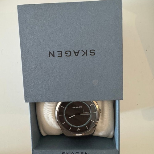 Skagen Melbye men's watch 40mm used with brown leather strap