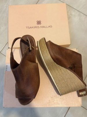 Tsakiris Mallas platform sandals, size 39, brown