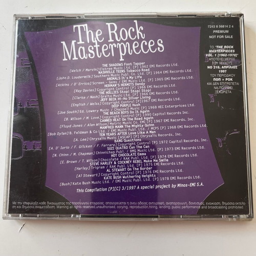 The Rock Masterpieces Vol. 1 CD used, rock compilation