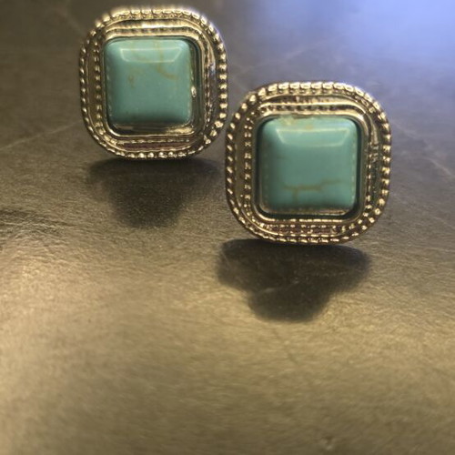 Earrings new stainless steel with turquoise stone