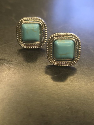 Earrings new stainless steel with turquoise stone