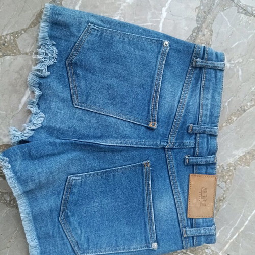 Zara high-waisted denim shorts like new with frayed edges