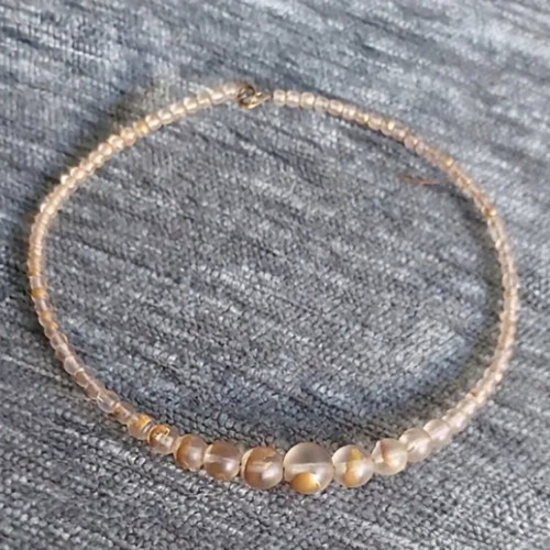 Murano Bead Vintage Choker Necklace used, gold plated, 39.5cm