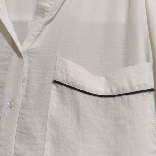 Mango white shirt XL used with black checkered pockets