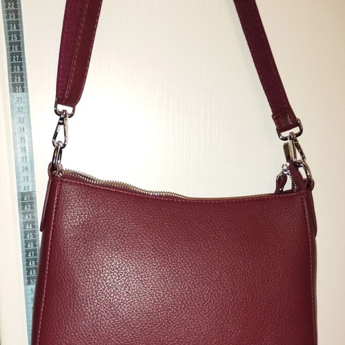 Red Bordeaux women's shoulder and handbag with double strap