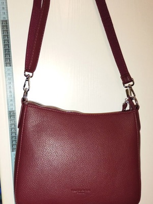 Red Bordeaux women's shoulder and handbag with double strap