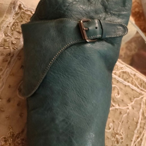 Diesel vintage leather boots used, petrol color, size 40