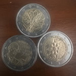 2 Euro commemorative coins France set of 3, like new