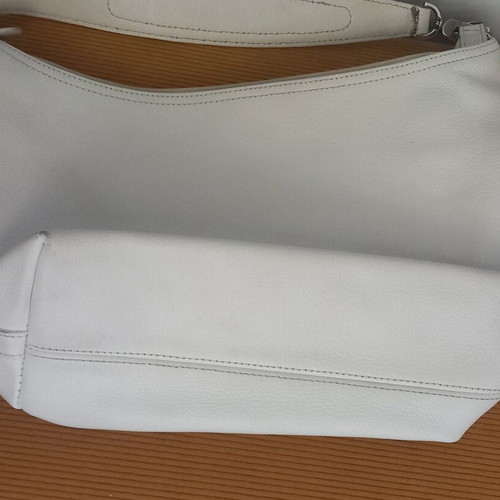 Longchamp shoulder bag used, white leather, soft quality