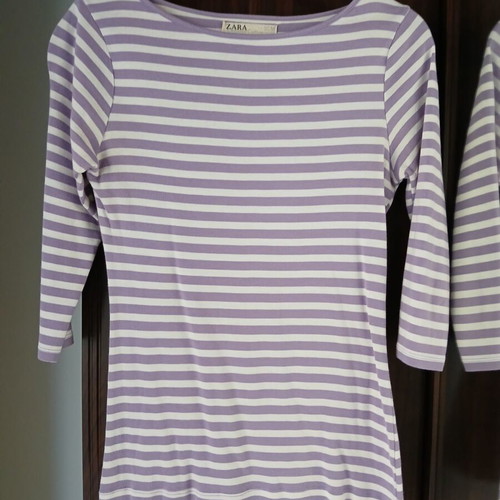 Zara striped blouse white-purple size M like new