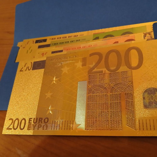 Paper Euro souvenirs new with golden finish