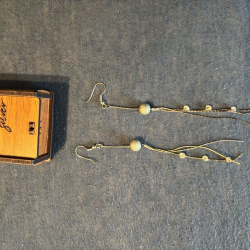Earrings fancy dangling like new, silver stainless steel