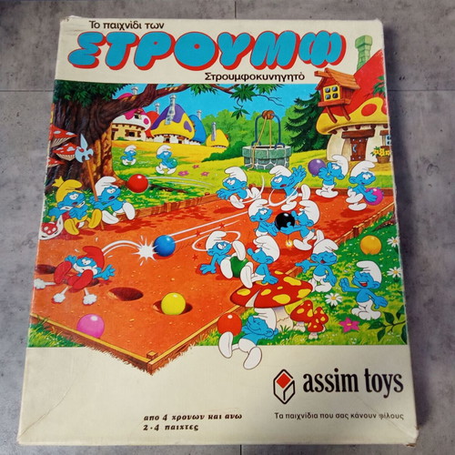 Stroumf Board Game used, Assim Toys 1980s with missing parts