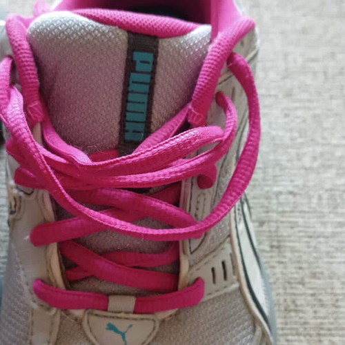 Puma girls' athletic sneakers size 36 like new, white-pink