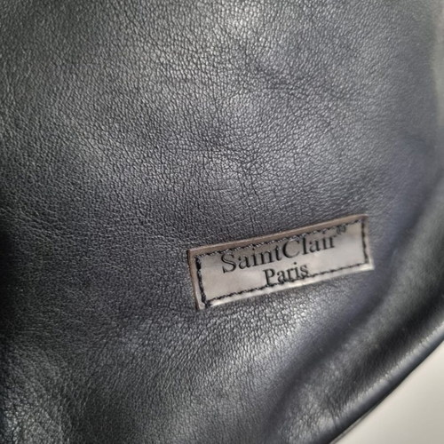 Saint Clair Paris shoulder leather bag used, black