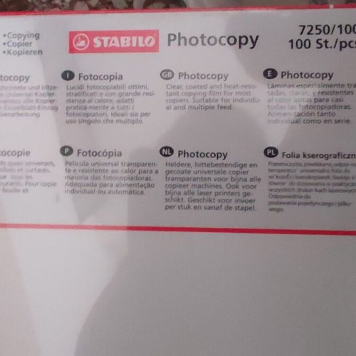 Overhead Transparencies A4 Sealed Pack 100 Sheets for Laser Printers