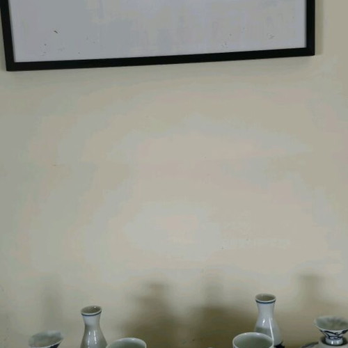 Japanese Tea Ceremony Set like new, hand painted, white and blue
