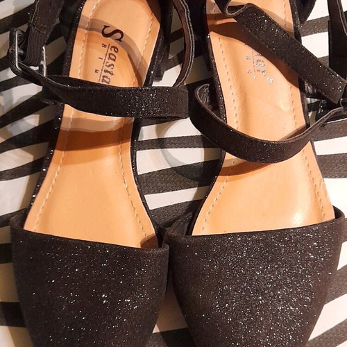 Ballerina shoes new, black with glitter, size 38