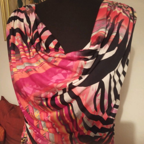 Draped dress used, size M, multicolored
