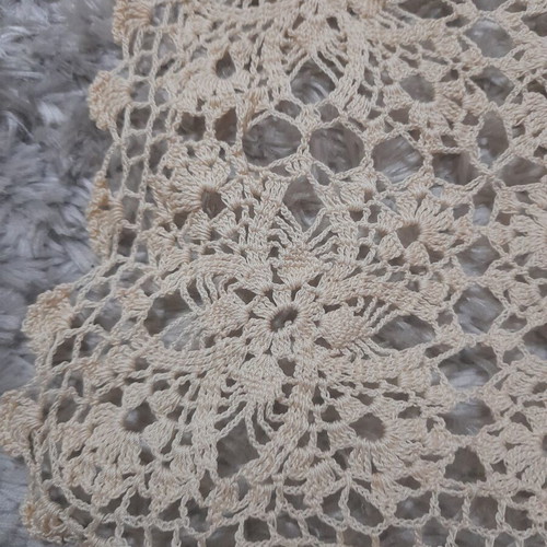 Handmade doily like new, ecru-beige