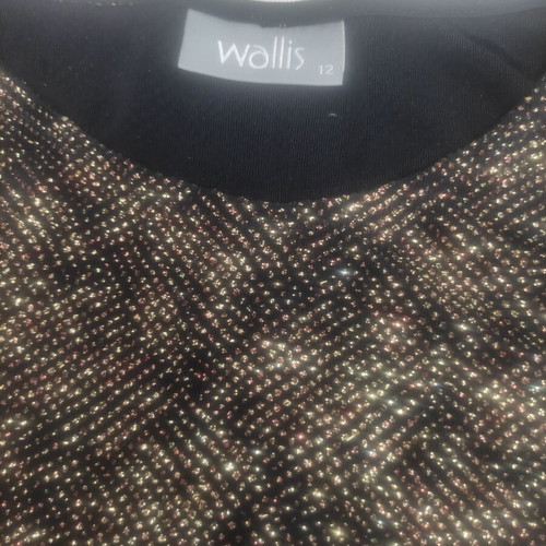 Wallis sleeveless blouse new, brown with gold rhinestones