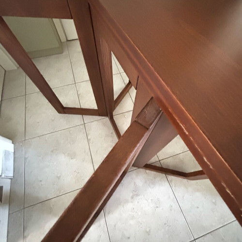 Wooden Folding Dining Table with 4 Folding Chairs Smart Space like new
