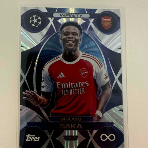 Topps Match Attax 2025 2026 Infinity Bukayo Saka Arsenal UCL Foil Card new