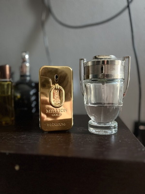 Paco Rabanne Invictus 35ml and 1 Million Gold 25ml men's perfumes