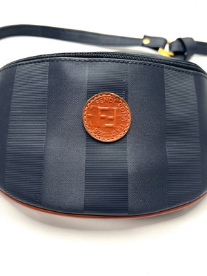 Fendi classic striped vintage belt bag used, gray