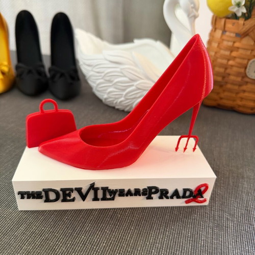 Elegant Red Shoe with Delicate Soap Flowers New