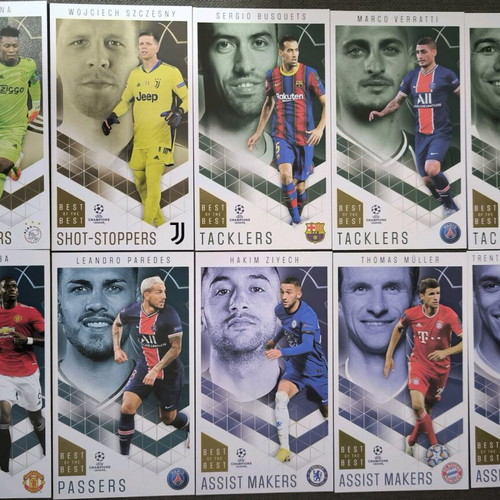 Κάρτες topps Champions League 2020-21 σαν καινούργιες, σετ 58 μεγάλου μεγέθους