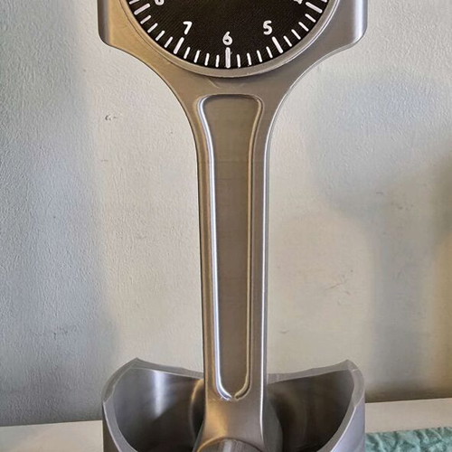 Handmade 3D Piston Clock with Industrial Design and Quartz Mechanism