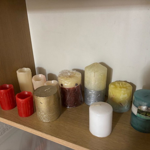 Decorative and scented candles new, set of 11 pieces