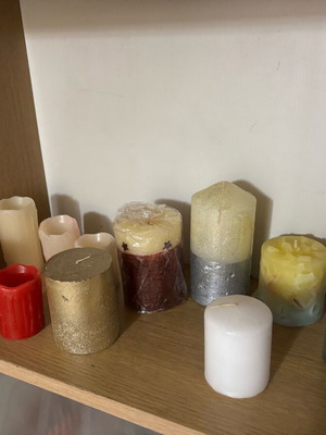 Decorative and scented candles new, set of 11 pieces