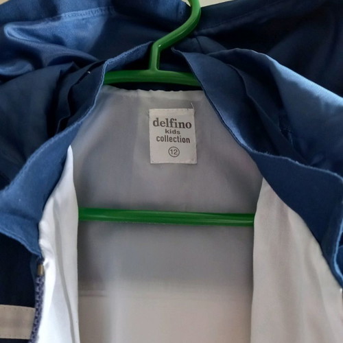 Delfino Unisex Jacket for 12-Year-Old Child White with Blue/Red Details