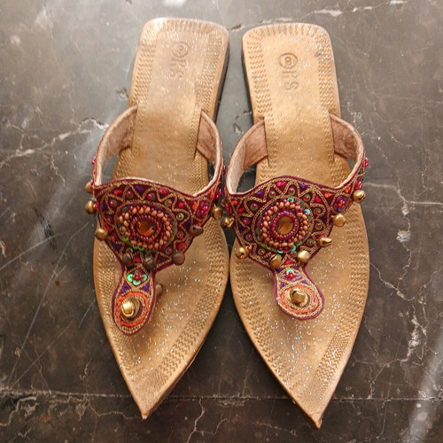 Easy-Walk Ethnic Sandals with Beads Size 38 New