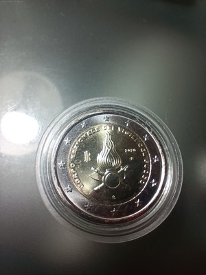 Italy 2 Euro 2020 Fire Corps coin uncirculated in capsule