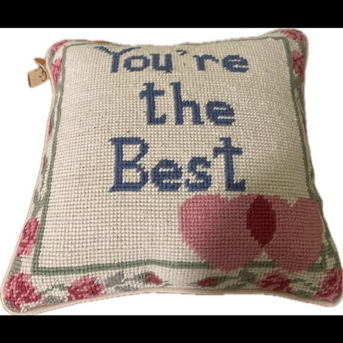 Needlepoint decorative pillow new, square handmade