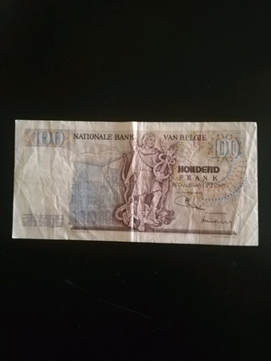 Βελγιο 100 framcs 1972 μεταχειρισμένο χαρτονόμισμα