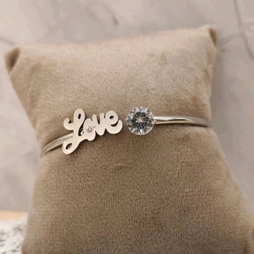 Steel bracelet new, silver, adjustable