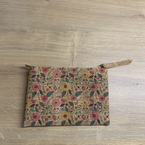 Floral wallet with colorful flowers, unused