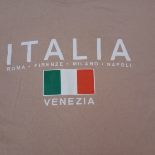 Italia T-shirt like new, size 2XL, beige and brown
