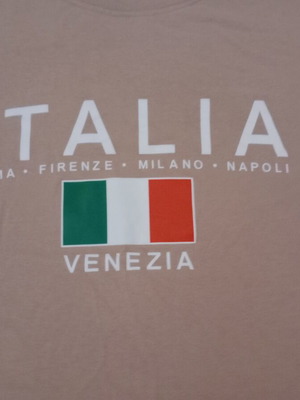 Italia T-shirt like new, size 2XL, beige and brown
