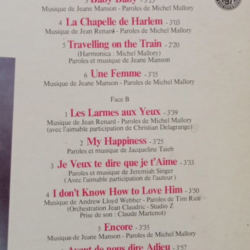 Jeane Manson vinyl record used