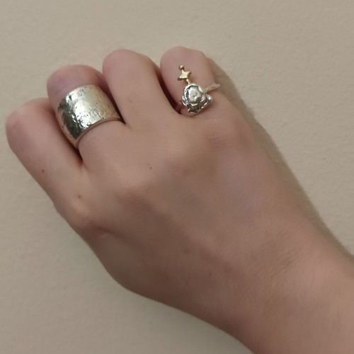 Silver-gold ring 925 & 375 size 53 new