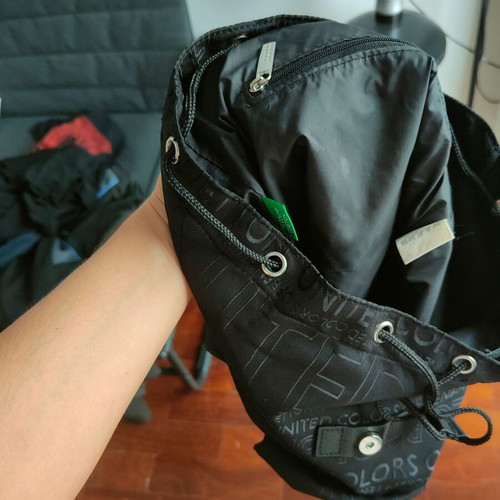 Benetton black backpack small, new